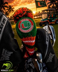 Image 3 of Miami Hurricanes custom Golf Club Cover hand knit logo College football fan  gift-0b806a84