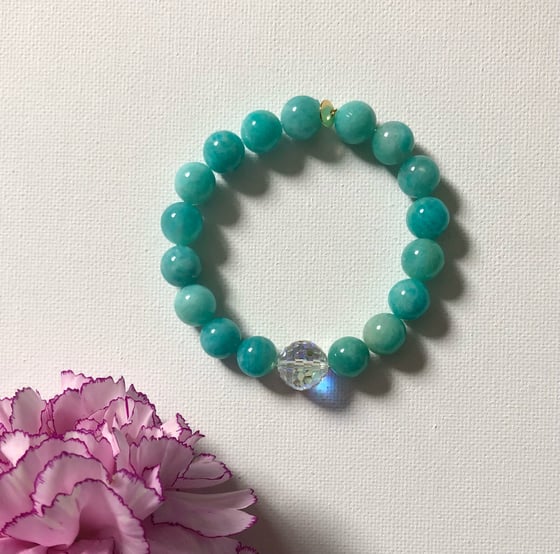 Image of Amazonite & Swarovski Bracelet