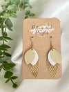 GOLD LEATHER PETAL EARRINGS