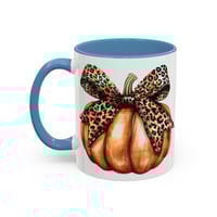 Image 7 of Orange Pumpkin with Cheetah Bow Mug