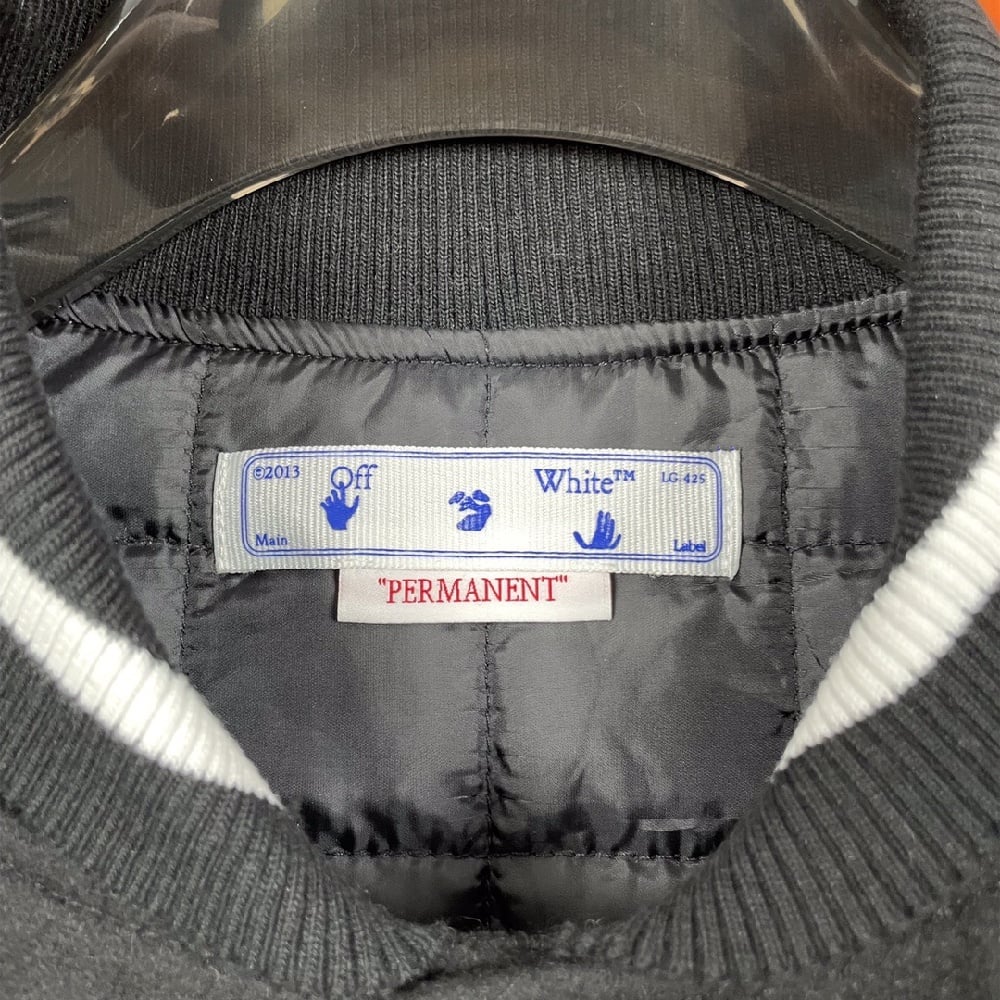 Image of OW - Off White OW 22FW Wizard Varsity Jacket Men Women Black