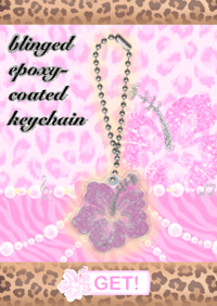 Blinged Epoxy-coated Keychain 