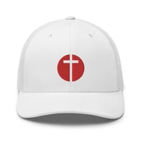 Image 1 of Faith Cross Emblem Rising Sun Trucker Cap