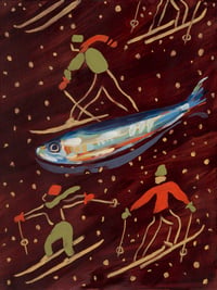 Image 1 of Skiing Sardine Print