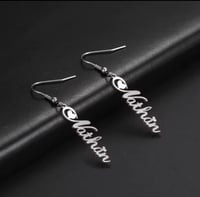 Image 1 of Dangle custom name earrings 
