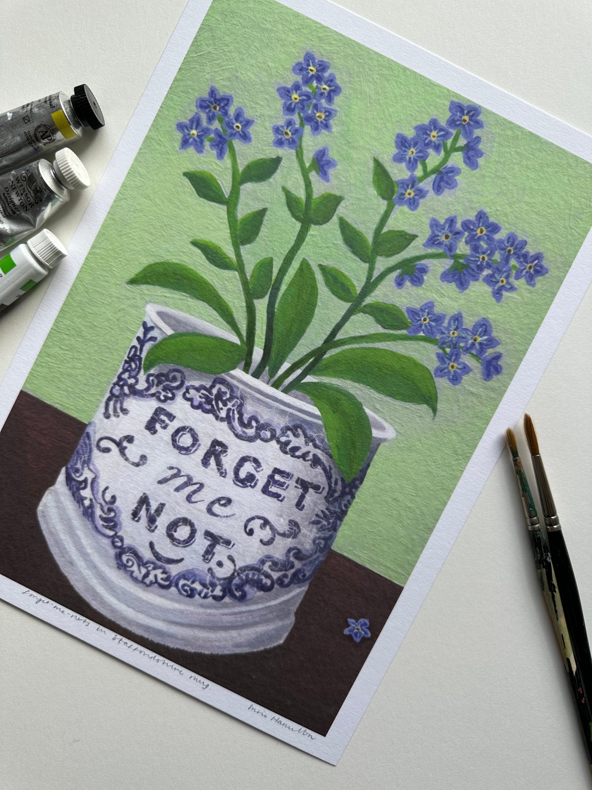 Forget-Me-Nots in Staffordshire Mug