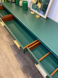 Image 3 of Mid century modern Nathan Sideboard - Drinks Cabinet - TV Unit painted in green