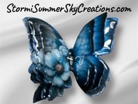Blue Butterfly with Flowers