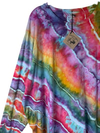 Image 4 of XXL Unisex Adult Soft Long Sleeve Tee in Euphoria Geode Ice Dye