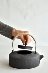 Image 5 of Black Ridged Teapot - Wheel-thrown with Custom Matte Glaze