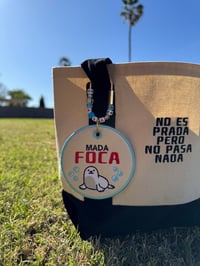 Image 3 of Mada Foca - Te La lavas Mada Foca Embroidered Bag Tag keychain 