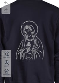 Image 3 of Rhinestone virgin de guadalupe  crewneck