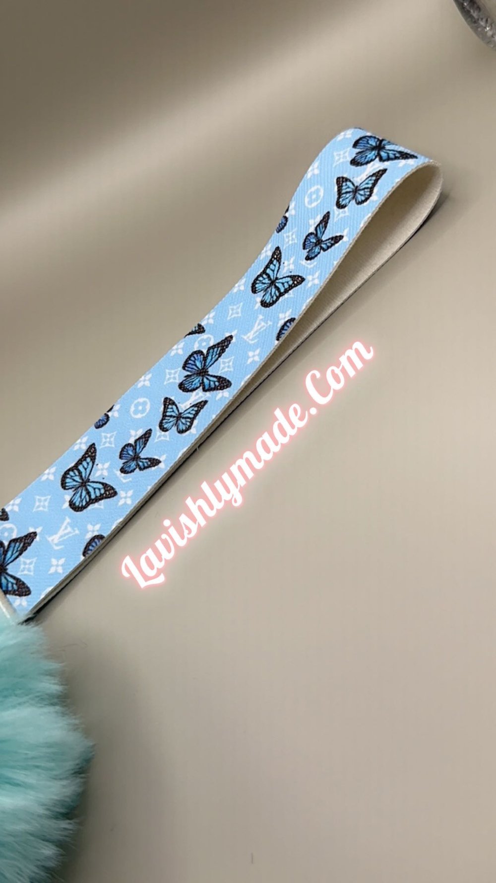 Image of Blue LV Butterfly Keychain 🦋