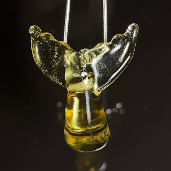 Image of Black Friday Sale Pineapple Gold whale tail pendant