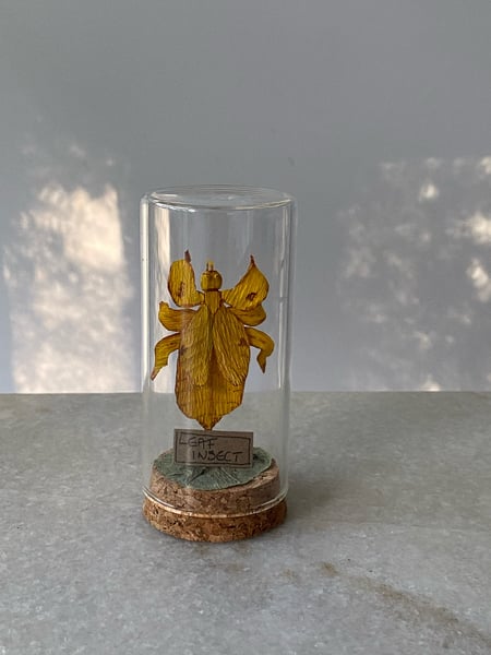 Image of Leaf Insect “Yellow” mini faux taxidermy paper specimen 
