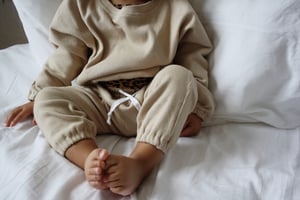 Image of Ribbed Joggers, Beige