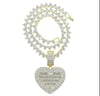 Opened Heart-Shaped Photo Pendant & Necklace Heart Tennis Chain