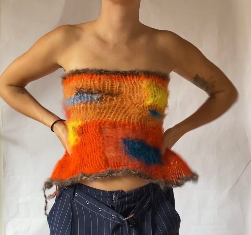 Fuzzy Sunset Tube Top