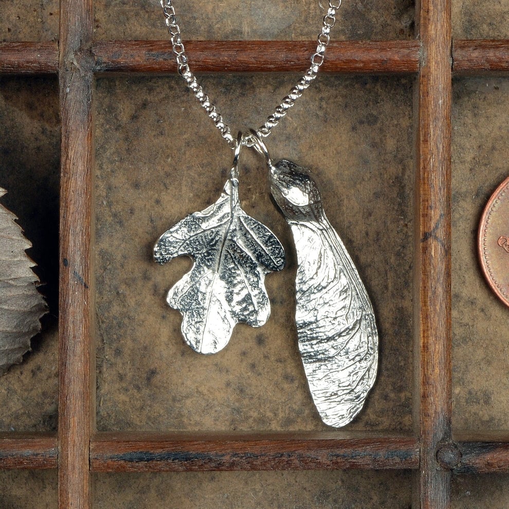 Image of G&S Oak Leaf & Sycamore Necklace