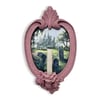 Original Cemetery Painting // Framed in Rose Candle Holder Frame