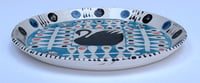 Image 4 of Black swan small round earthenware handbuilt and decorated plate