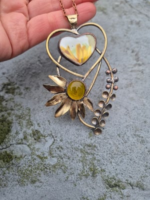 Yellow flowers pendant 