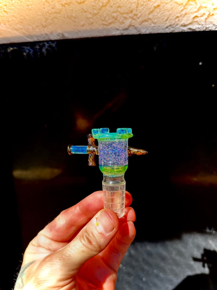 Image of 18mm Blue Crushed opal slide 