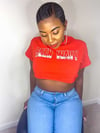 Red "BEEN WAVY" Crop Tee