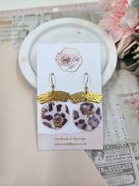Image 1 of Snow Leopard Arched Earrings