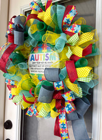 Image 3 of Autism Awareness Decorative Wreath