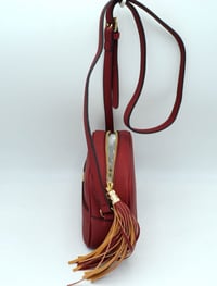 Image 4 of Soft Touch Vegan Crossbody Handbag with Tassel