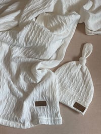 Image 2 of Cable knit swaddle set 