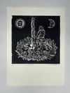 “circles” A4 linocut print