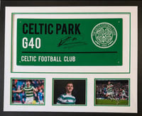 Signed Framed Kieran Tierney Celtic FC Street Sign