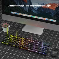 Image 4 of Wired 104-Key Backlit Gaming Keyboard for Esports