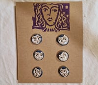 Cat buttons set of 6 1.3cm diameter 
