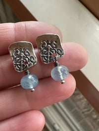 Image 12 of aquamarine and sterling silver post earrings