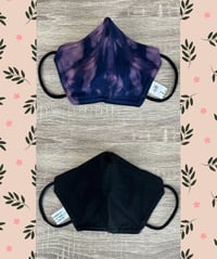 Image 2 of Purple bleach dyed custom 3 layer reversible face mask