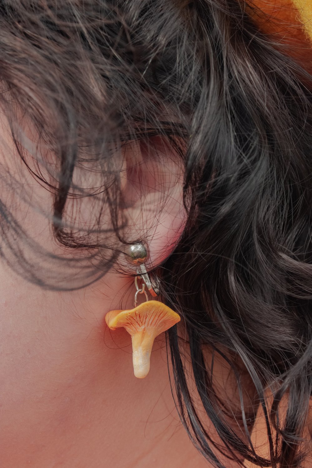 Image of Golden Chanterelle Mushroom Earrings