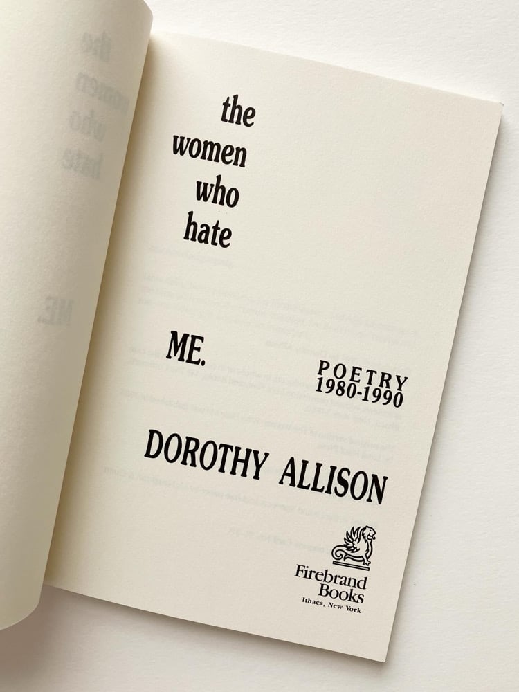 The Women Who Hate Me: Poetry 1980–1990 Image 3