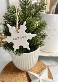 Image 3 of Personalised Clay Snowflake
