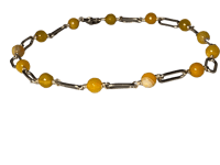 Image 1 of Stainess & Stones Harmony|  agate paper clip choker necklace convertible to double stranded bracelet