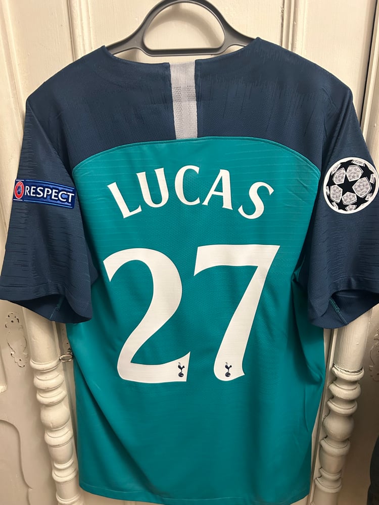 Image of Tottenham Hotspur “LUCAS 27” Vaporknit 2018/19 Third Shirt + UCL patches (XL)