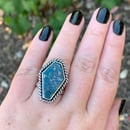 Image 2 of Morenci Turquoise Handmade Sterling Silver Coffin Ring