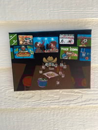 Sports bar 12”x9” acrylic on canvas 