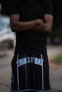 Image 3 of Black Authentic Pinstripe Livingstone Shorts 