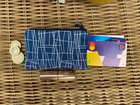 Image 4 of Blue Geometric Mini Pouch // Dog Treat Pouch // Soap Bar Pouch // Coin Purse