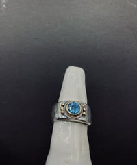 Image 5 of London blue topaz ring with silver and gold 