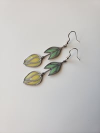 Tulip Dangle Earrings (yellow&silver)