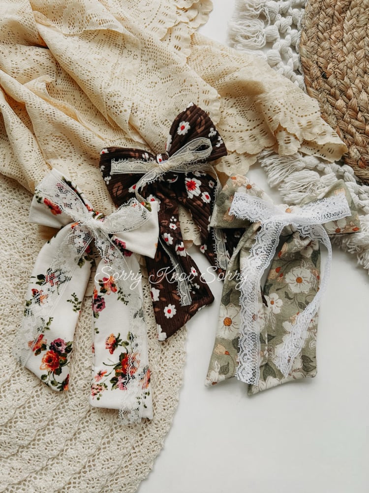 Image of RTS FLORAL CHUNKY LUXIE BOWS: 